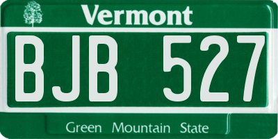 VT license plate BJB527