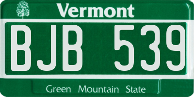 VT license plate BJB539