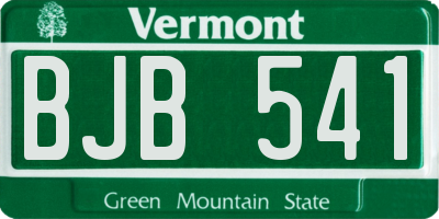 VT license plate BJB541