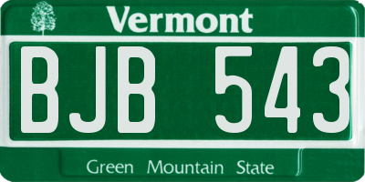 VT license plate BJB543