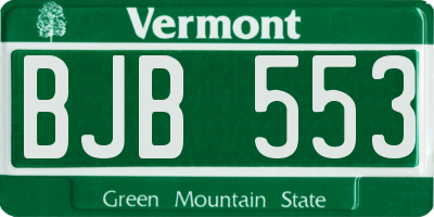 VT license plate BJB553