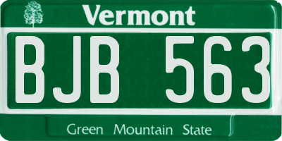 VT license plate BJB563