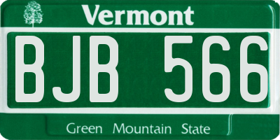 VT license plate BJB566