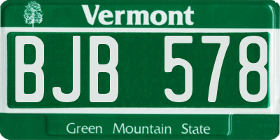 VT license plate BJB578