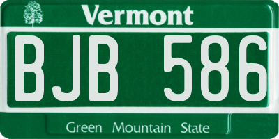VT license plate BJB586