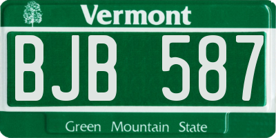 VT license plate BJB587