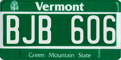 VT license plate BJB606