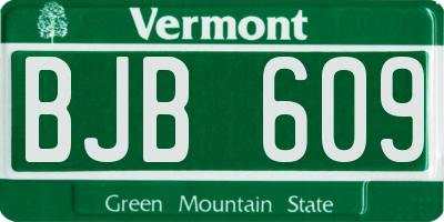 VT license plate BJB609