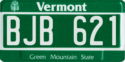 VT license plate BJB621