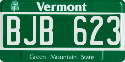 VT license plate BJB623
