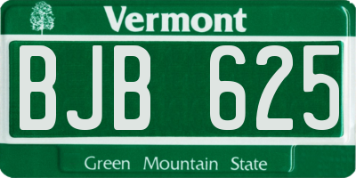 VT license plate BJB625