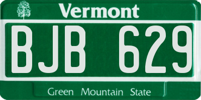 VT license plate BJB629