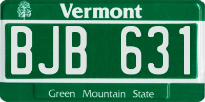 VT license plate BJB631