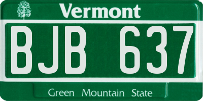 VT license plate BJB637