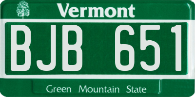 VT license plate BJB651