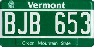 VT license plate BJB653