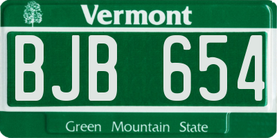 VT license plate BJB654