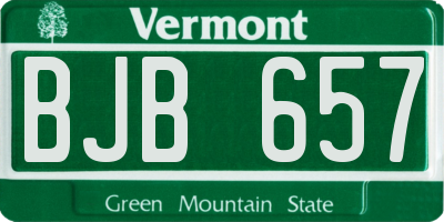 VT license plate BJB657