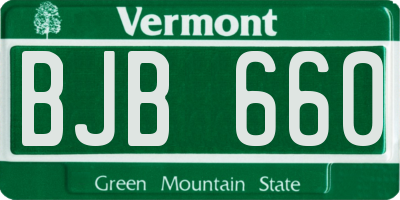 VT license plate BJB660