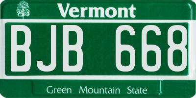 VT license plate BJB668