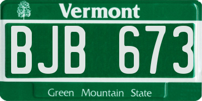 VT license plate BJB673
