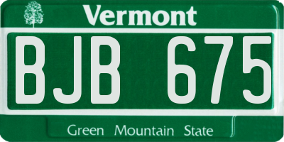VT license plate BJB675