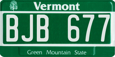 VT license plate BJB677