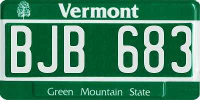 VT license plate BJB683