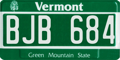 VT license plate BJB684