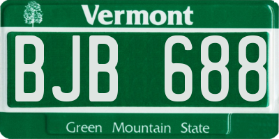 VT license plate BJB688