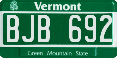 VT license plate BJB692
