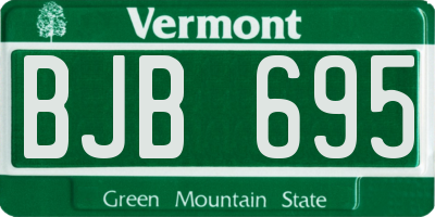 VT license plate BJB695