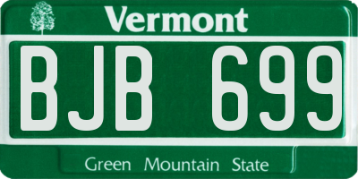 VT license plate BJB699