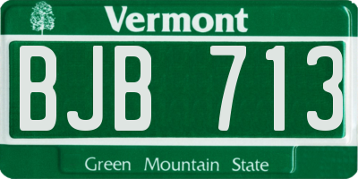 VT license plate BJB713