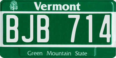 VT license plate BJB714