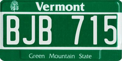 VT license plate BJB715