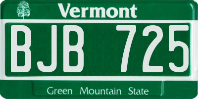 VT license plate BJB725