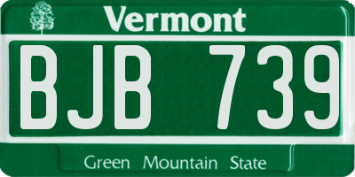 VT license plate BJB739