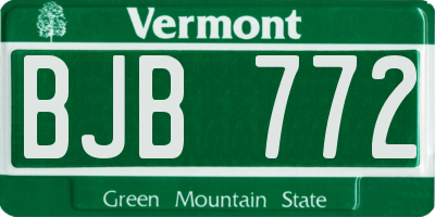 VT license plate BJB772