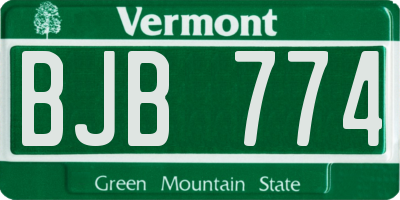 VT license plate BJB774