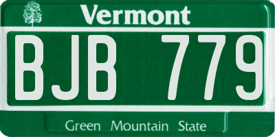 VT license plate BJB779