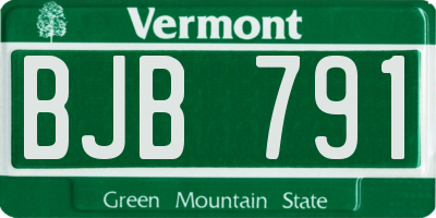 VT license plate BJB791