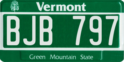VT license plate BJB797
