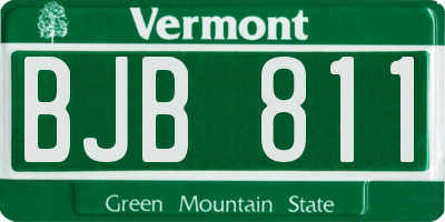 VT license plate BJB811