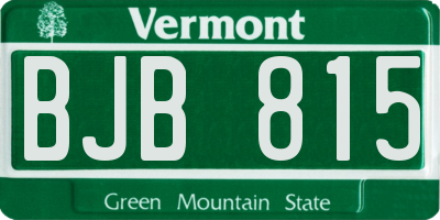 VT license plate BJB815