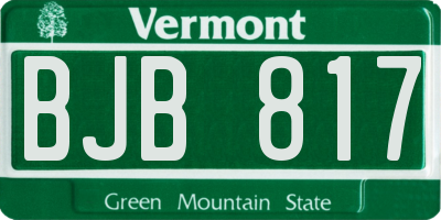 VT license plate BJB817