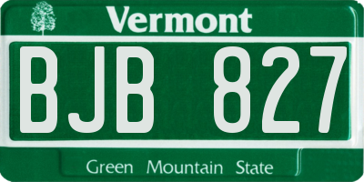 VT license plate BJB827