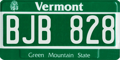 VT license plate BJB828