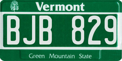 VT license plate BJB829