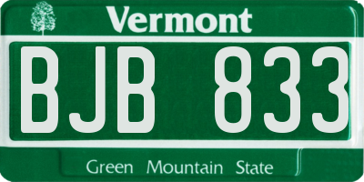 VT license plate BJB833